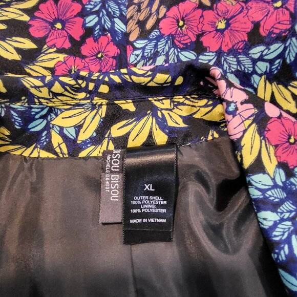 BISOU BISOU Women's XL Floral Blazer Jacket Multicolor - Picture 6 of 10